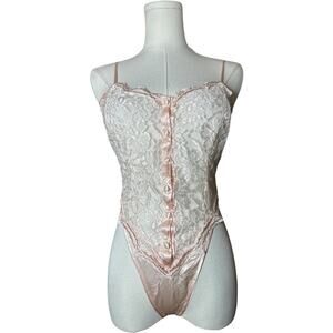 Vintage Satin & Lace lingerie Bodysuit – Coquette | vintage boudoir| bridal 313